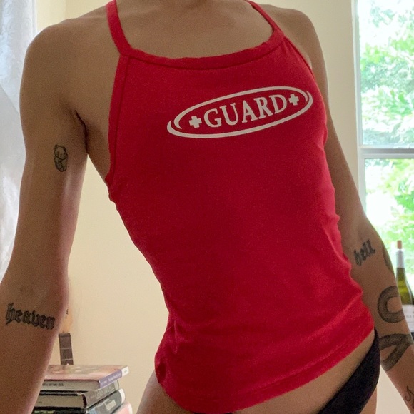 Retro lifeguard cutie Razorback Tank - Picture 1 of 3